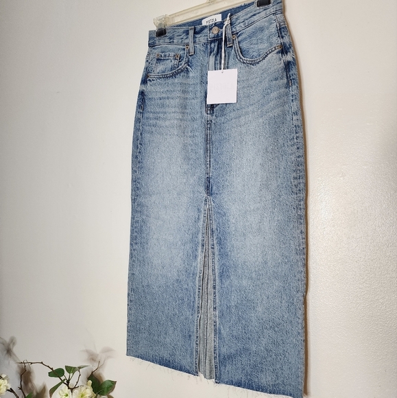 NEW Pistola Anthropologie Revolve Alice Midi Skirt Denim Summer Bohemian Luxury - Picture 6 of 14